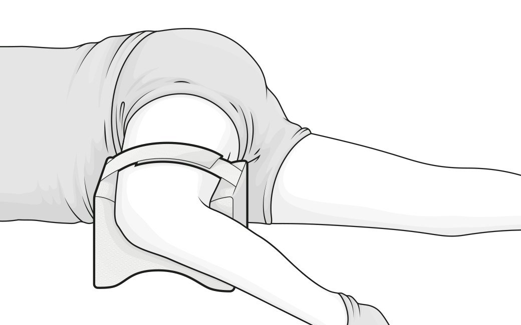 Ilustración que muestra cómo la almohada para las rodillas BODYGUARD® se coloca entre las piernas para aliviar la presión en las articulaciones y mejorar la postura al dormir de lado.