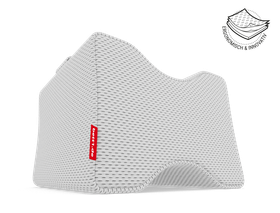 Dass Kniekissen. Illustration des Kissenbezugs in drei Schichten. Text: ergonomisch und innovativ