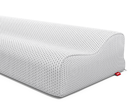 La almohada cervical BODYGUARD®. Al lado, el sello Oeko-Tex® Standard 100.