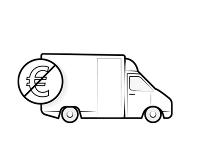 Ilustración: Un camión con un signo de euro tachado.